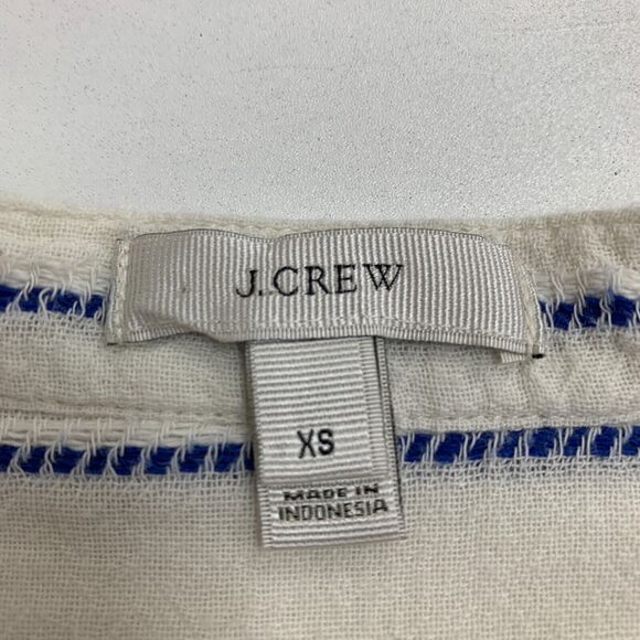 J Crew Striped Tunic Shirt Womens XS Extra Small Low Cut V Neck 3/4 Sleeves Top - Picture 7 of 11